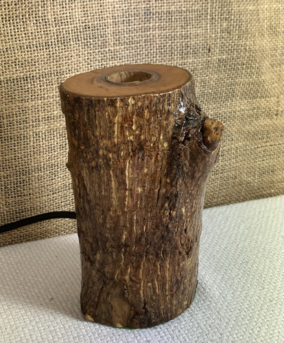 Unusual wooden log table lamp - wooden,