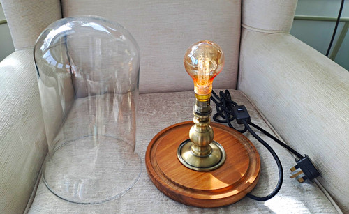Glass cloche dome table lamp - cloche,