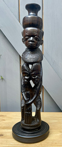 Carved wooden african tree of - ,