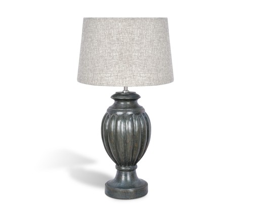 Solid wood table lamp fabric - table,