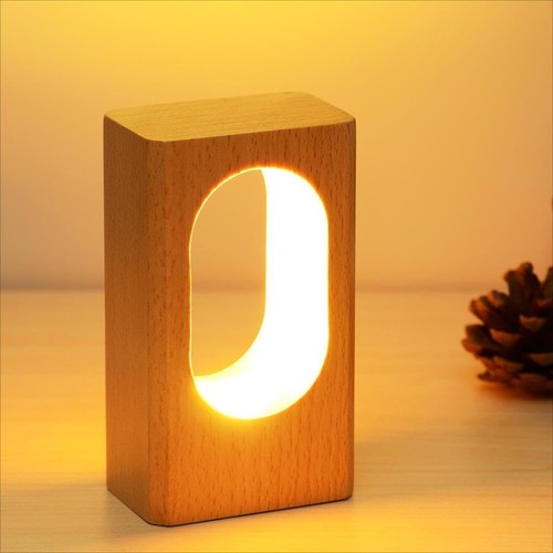Led wood desk - desk, light