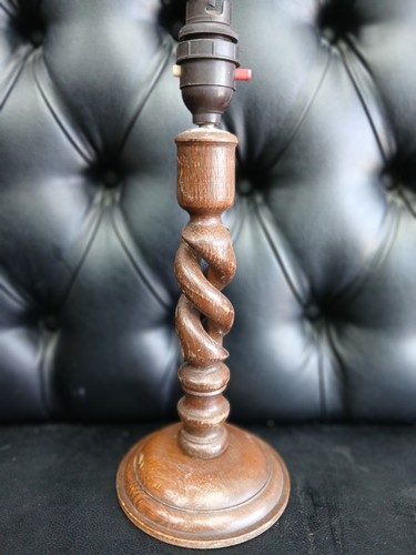 Twisted wooden table lamp - wooden,