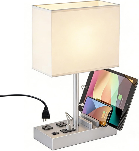 Bedside table lamp with usb - table,