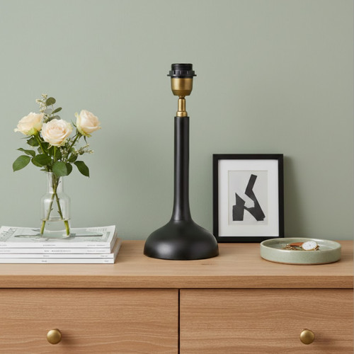 Penny wood table lamp - table, dark