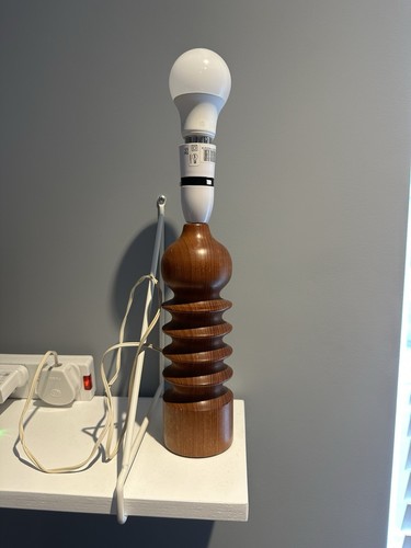 Vintage solid wood table lamp - wood,